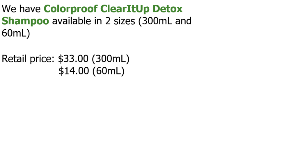 Colorproof ClearItUp Detox shampoo in 2 different sizes